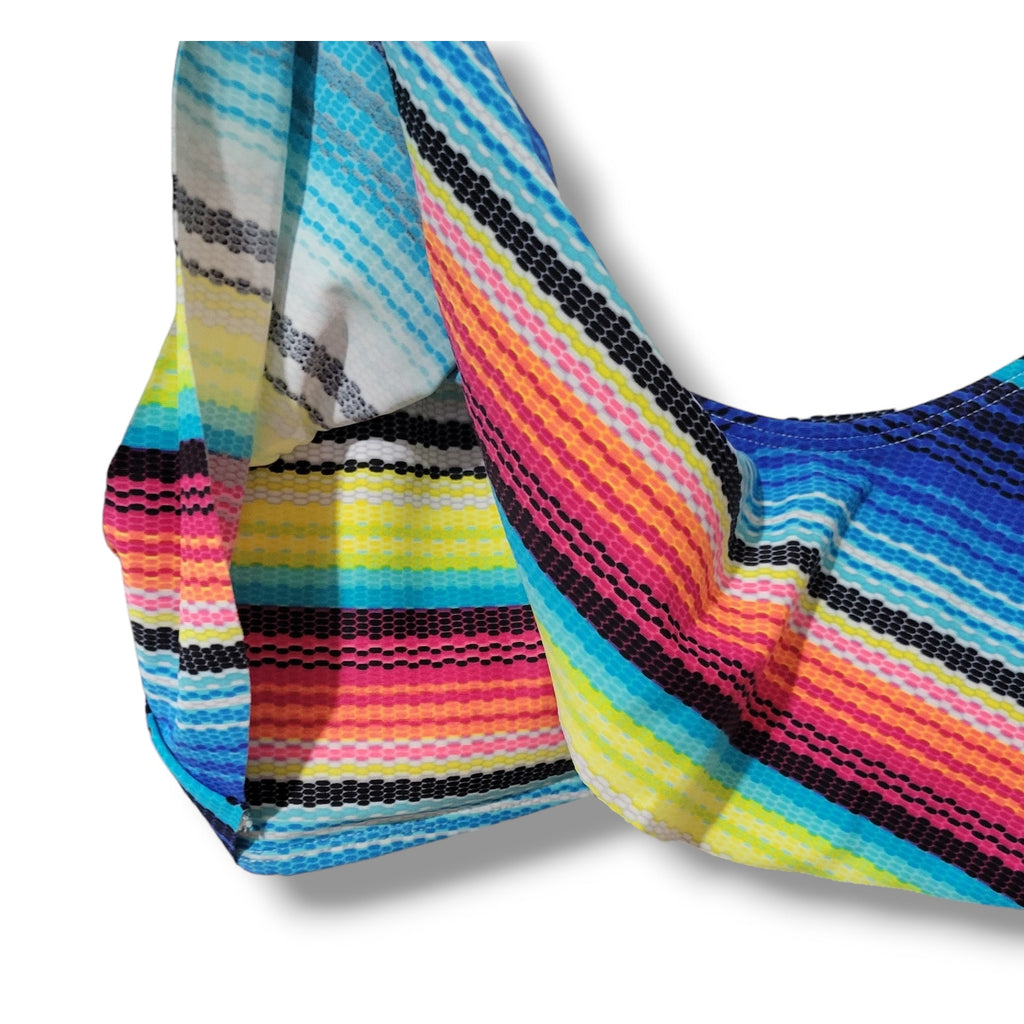 Forever 21 Juniors Multicolor Striped Flounce Bikini Top - Large NWT