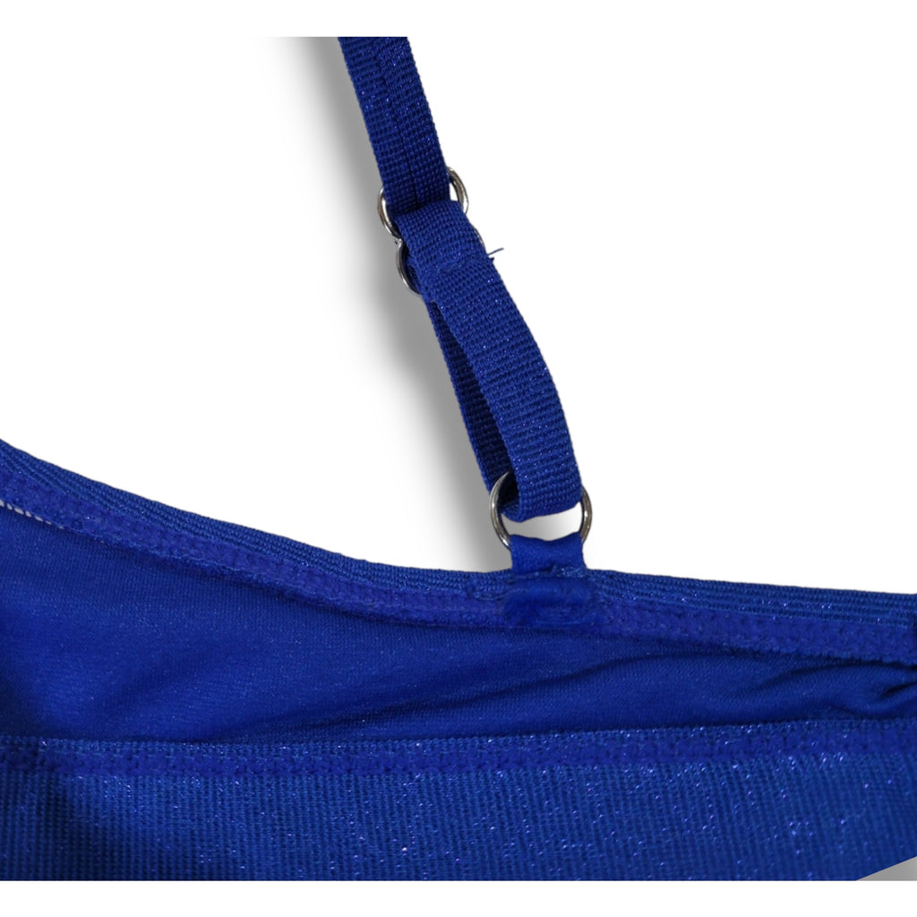 Xhilaration Juniors’ Blue Metallic Bralette Bikini Top – XS, Spandex Blend, New