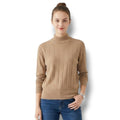 Dressbarn Camel Tan Ribbed Mock Neck Lightweight Sweater Medium