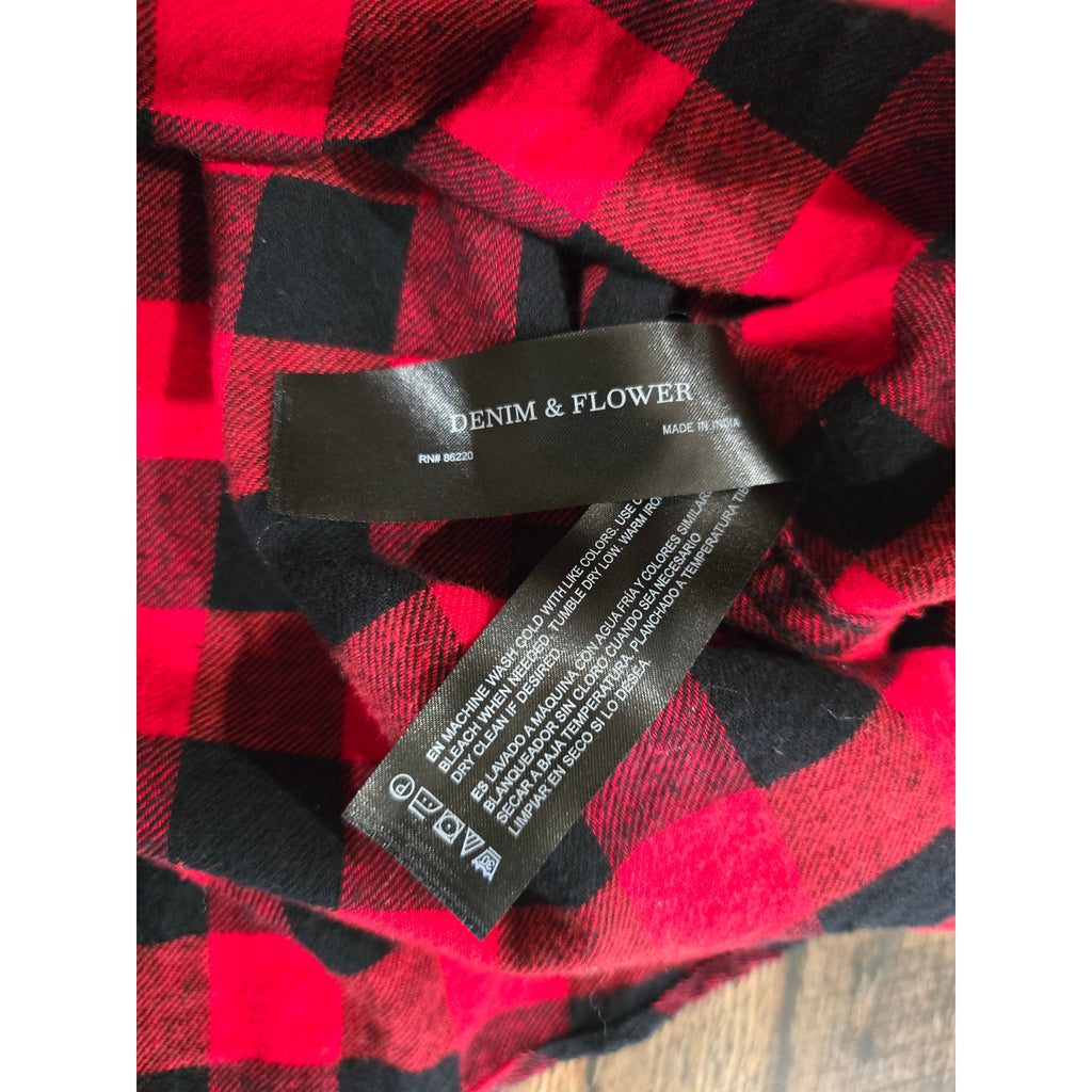 Denim & Flower Ricky Singh Red & Black Buffalo Check Flannel – XL