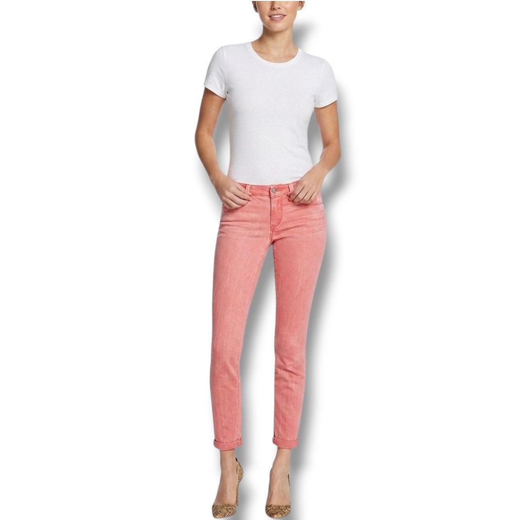 Jessica Simpson Women’s Orange Cropped Skinny Jeans Sz 8/29 Rolled Hem