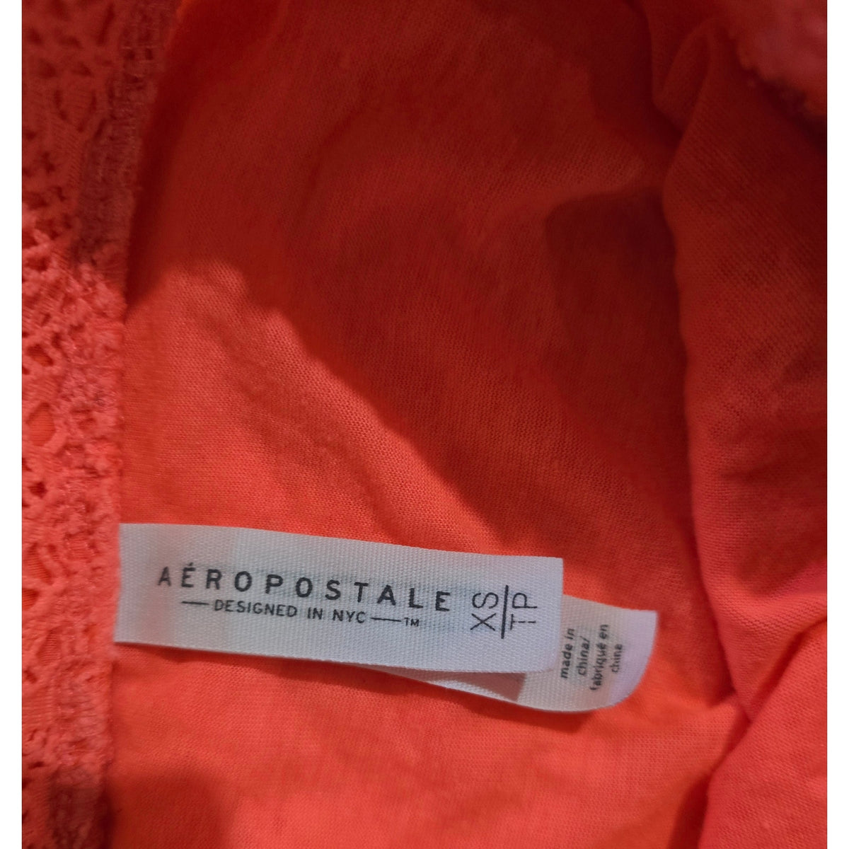 Aeropostale Pink Lace Overlay Skater Mini Skirt Juniors XS Bright Neon Party