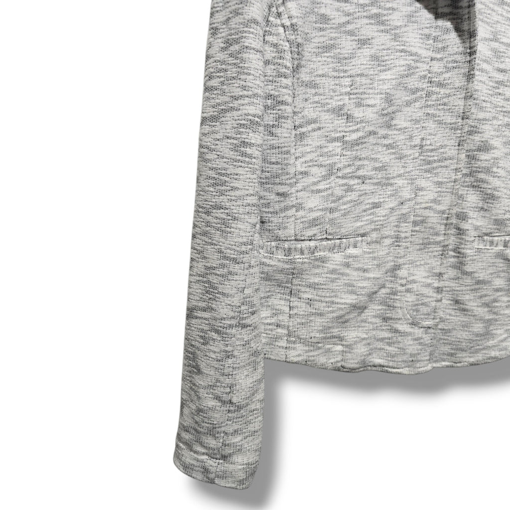 Cabi Women's Size S Light Grey Black Space Dye Asymmetric Zip Knit Jacket