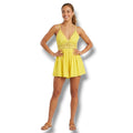 Fashion women's Nova Yellow Lace Crochet Romper