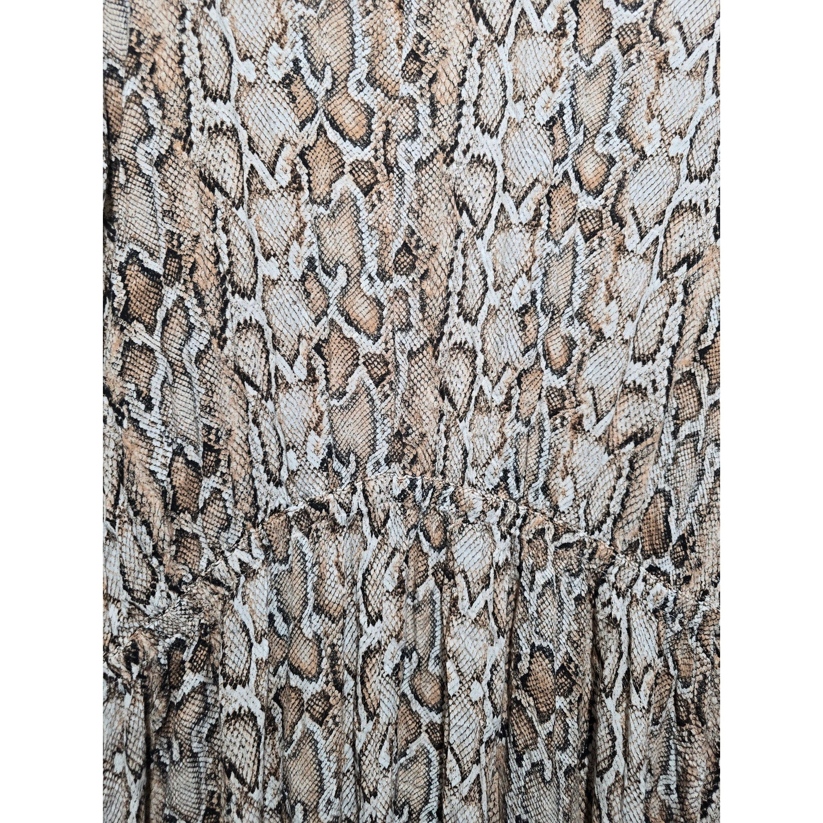 Kona Sol Women's Size L/XL Brown Python Snakeskin Swim Cover Up Midi Dress