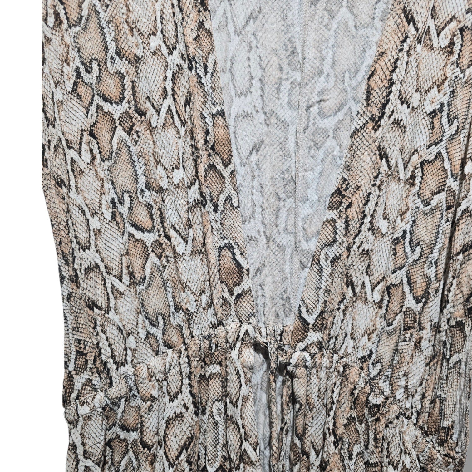 Kona Sol Women's Size L/XL Brown Python Snakeskin Swim Cover Up Midi Dress