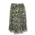Draper’s & Damon’s Petites Tiered Midi Skirt PXL – Black Yellow Leaf Print Lined