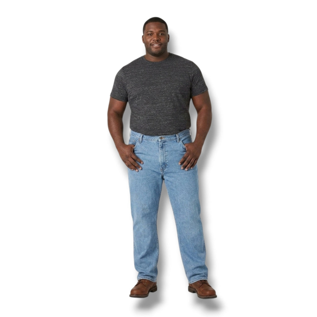 Rustler Advantage men's blue heavy weight denim regular fit straight leg jeans