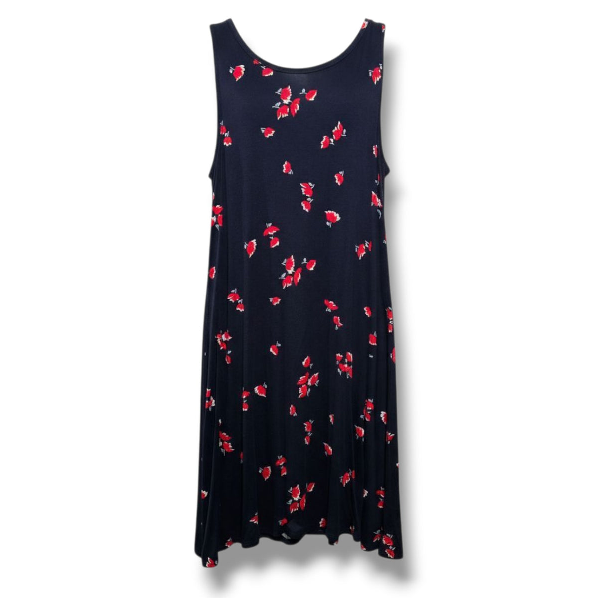Amazon Essentials Women’s Navy Floral Sleeveless A-Line Dress – XS