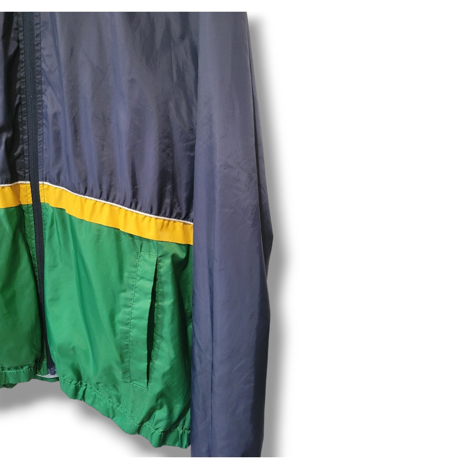 Forever 21 Men’s Colorblock Windbreaker Jacket Blue Yellow Green – Size XL