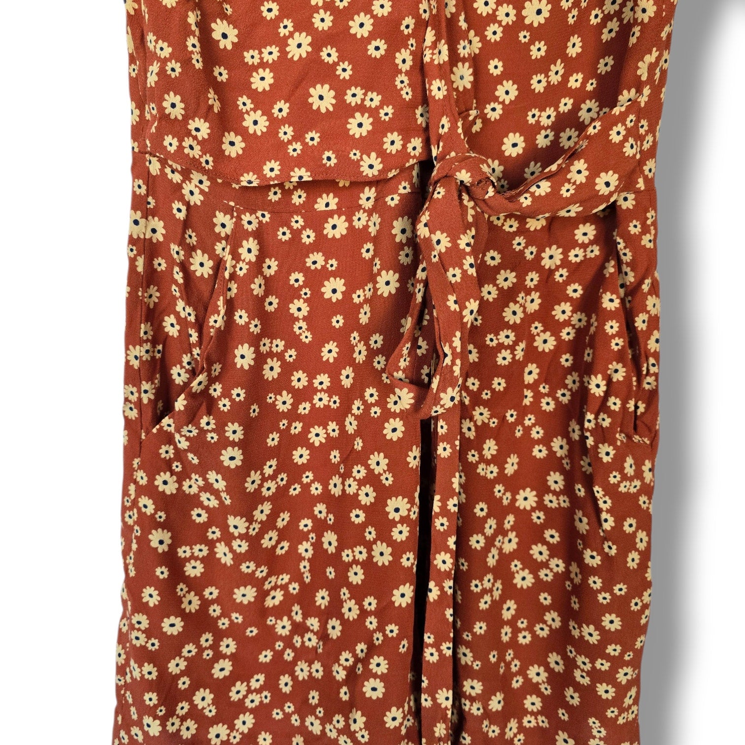Madewell Women’s Rust Floral V-Neck Romper | Size 0