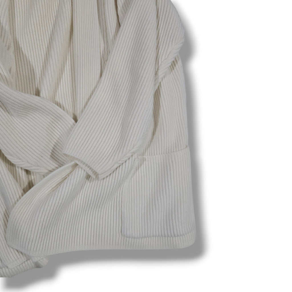 Roaman’s Women’s Vintage Cream Open Front Ribbed Cardigan - Size Medium