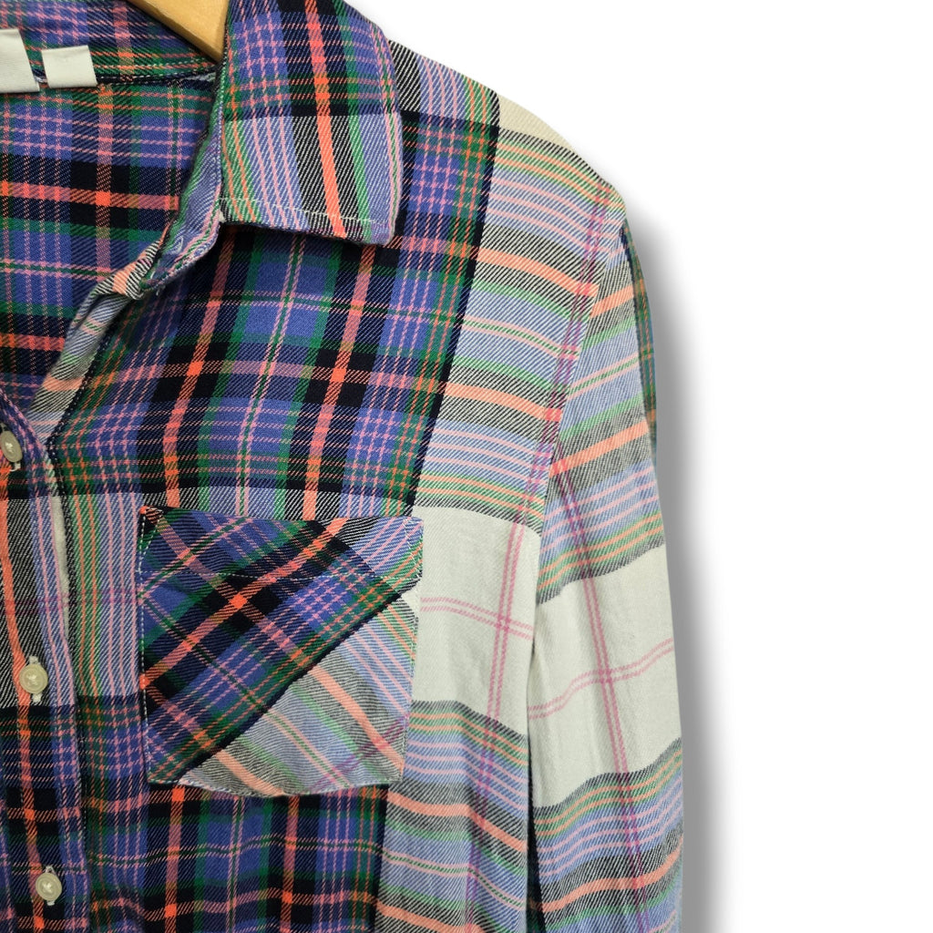 GAP Women’s Purple Plaid Button-Up Long Sleeve Shirt Medium