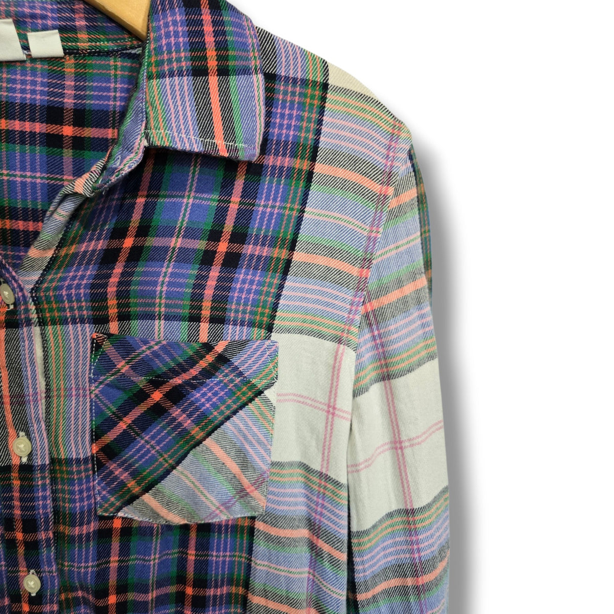 GAP Women’s Purple Plaid Button-Up Long Sleeve Shirt Medium