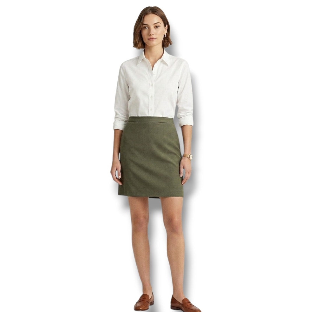 Banana Republic Wool Pencil Skirt Women’s Military Back Slit Workwear size 12
