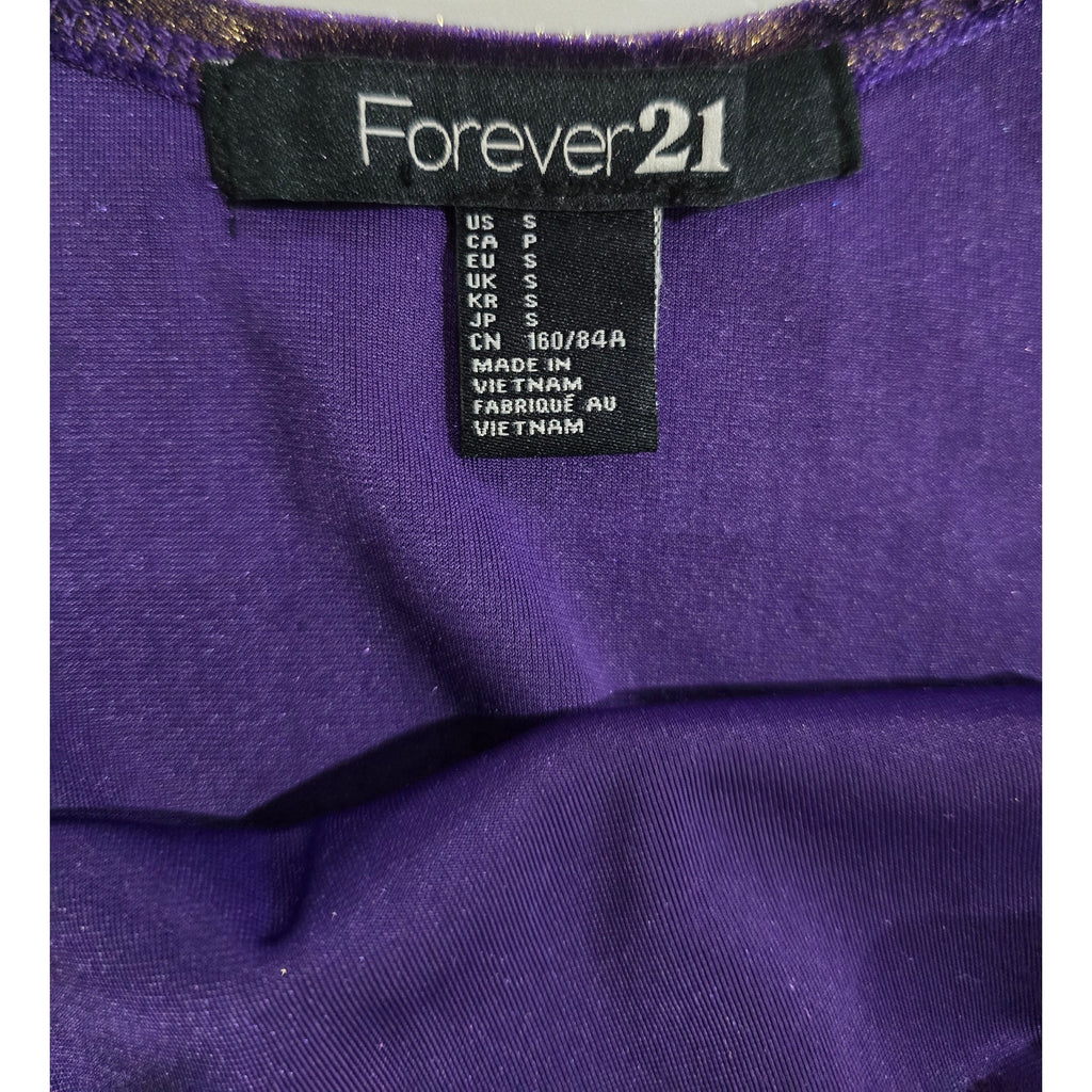 Forever 21 Purple Crushed Velvet Bodycon Mini Dress – Size Small