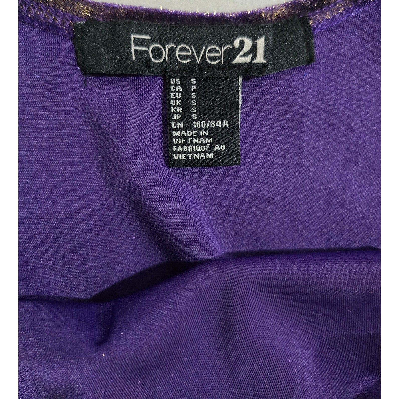 Forever 21 Purple Crushed Velvet Bodycon Mini Dress – Size Small
