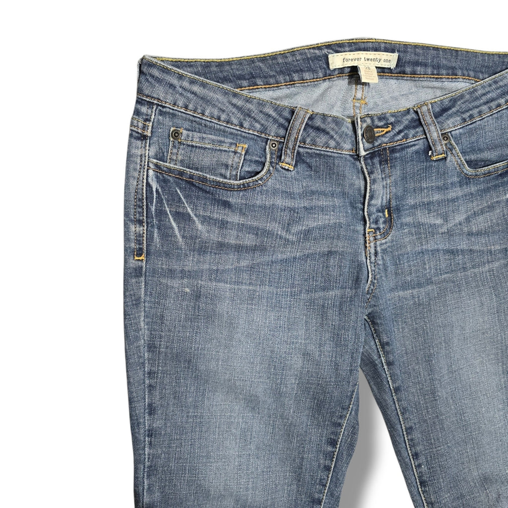 Forever 21 women's Low-Rise Medium Wash Skinny Jeans