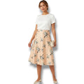 Forever 21 Contemporary Women’s yellow Tropical Floral A-Line Midi Skirt Small