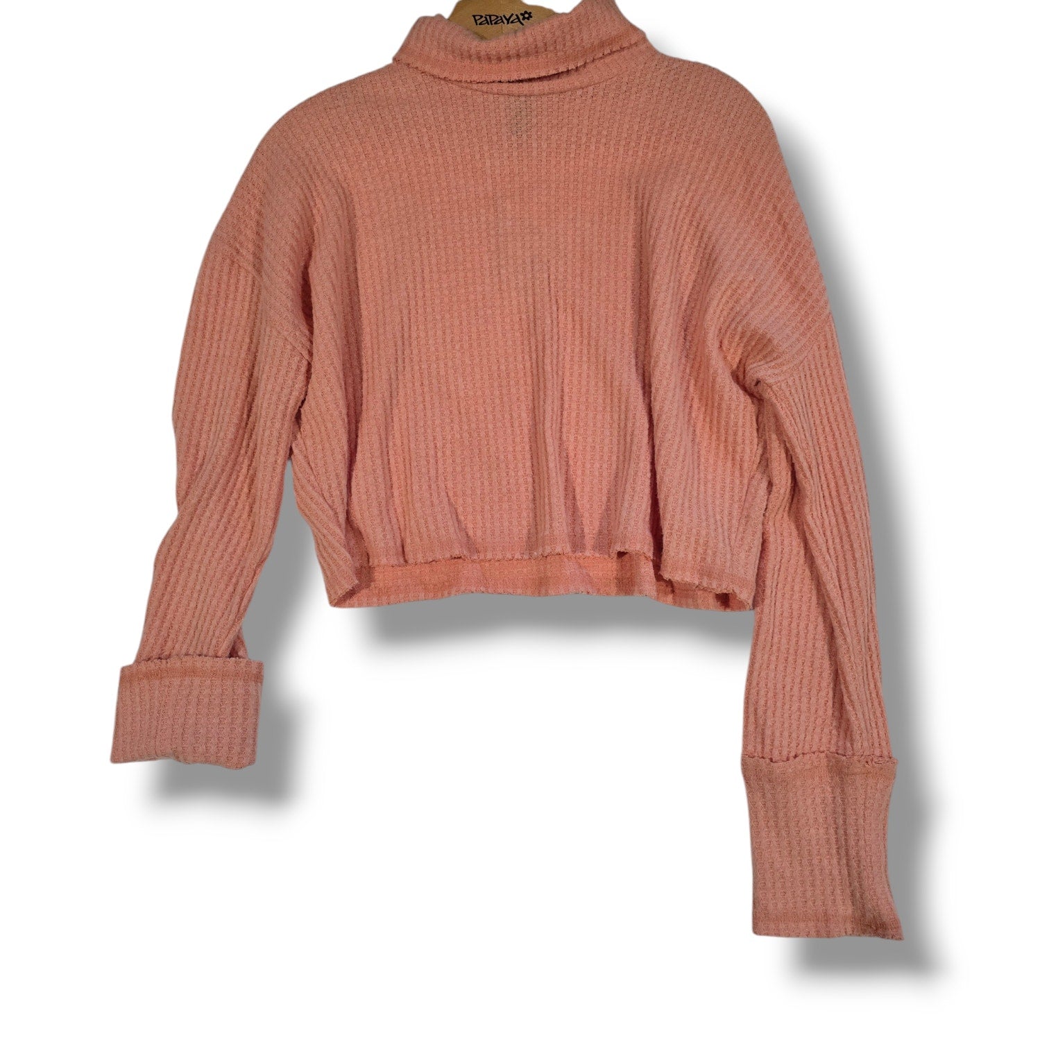 Wild Fable Women’s Peach Orange Waffle Knit Turtleneck Pullover – XS