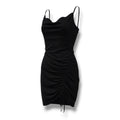 Inspired Hearts Women’s Metallic Black Strapless Ruched Dress Medium NWT