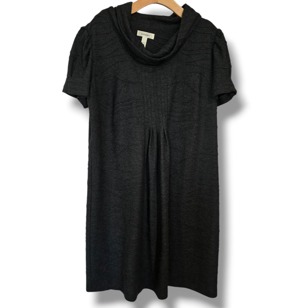 Dressbarn women’s Charcoal Grey Cowl Neck Knit Dress