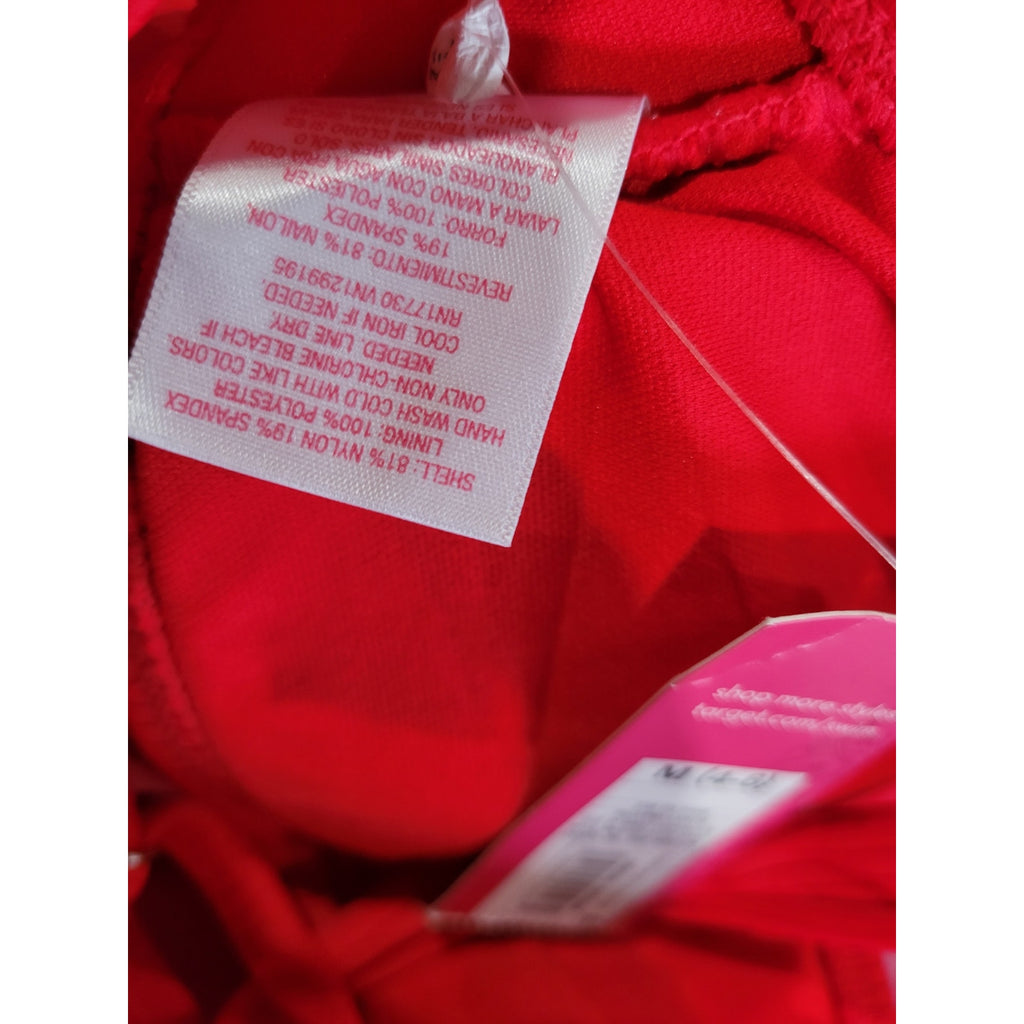 Xhilaration Juniors Red Scoop Neck Bikini Top – Size M, Adjustable Straps