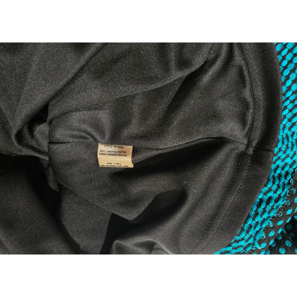 41 Hawthorn Women’s Black & Teal Polka Dot Sleeveless Fit & Flare Dress Small