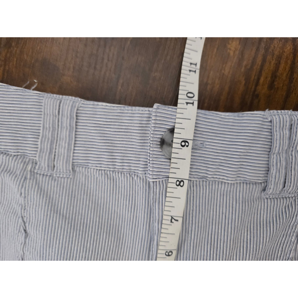 St. John's Bay Petite Size 12P Blue White Seersucker Striped Shorts