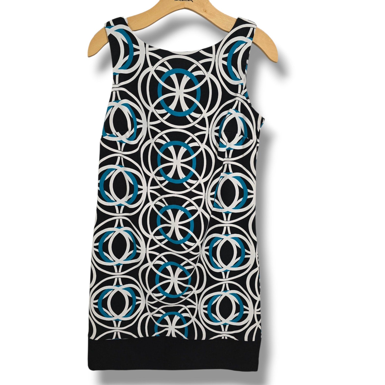 AB Studio Women’s Geometric Circle Print Sleeveless Sheath Dress – Size 6