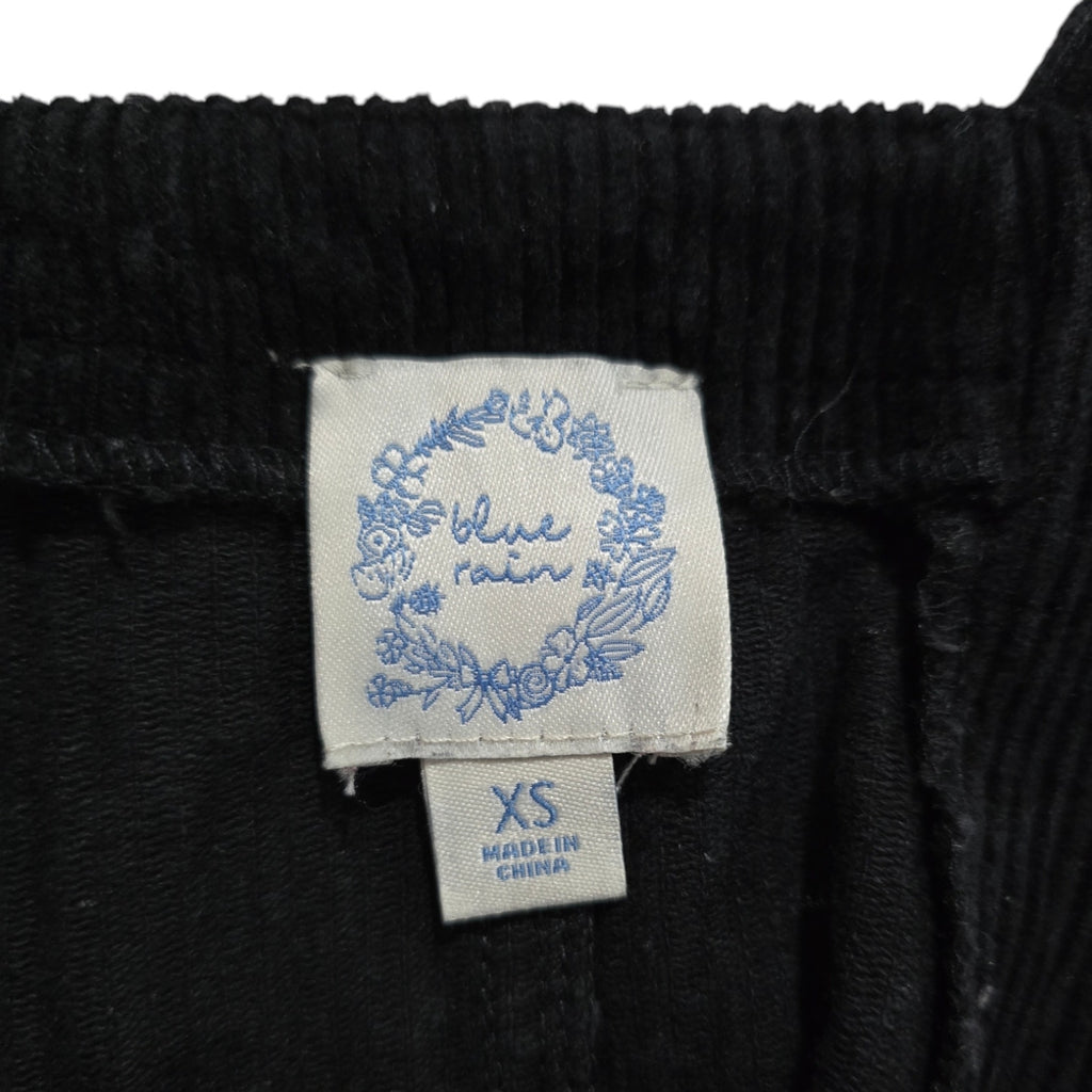 Blue Rain Women’s Black Corduroy Skirtall Dress – Size XS, Adjustable Straps