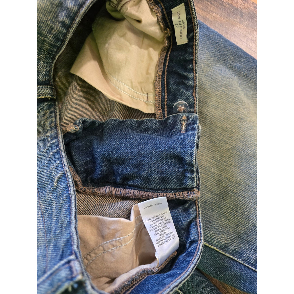 PacSun Jade Low Rise Bootcut Lace Up Tinted Jeans