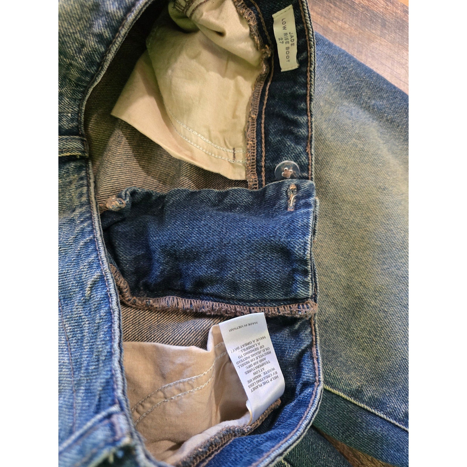 PacSun Jade Low Rise Bootcut Lace Up Tinted Jeans