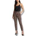 H&M women's brown animal leopard print skinny fit pants - size 2