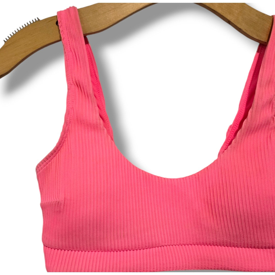Hollister Women’s Pink Ribbed Scoop Neck Bikini Top - Small NWOT