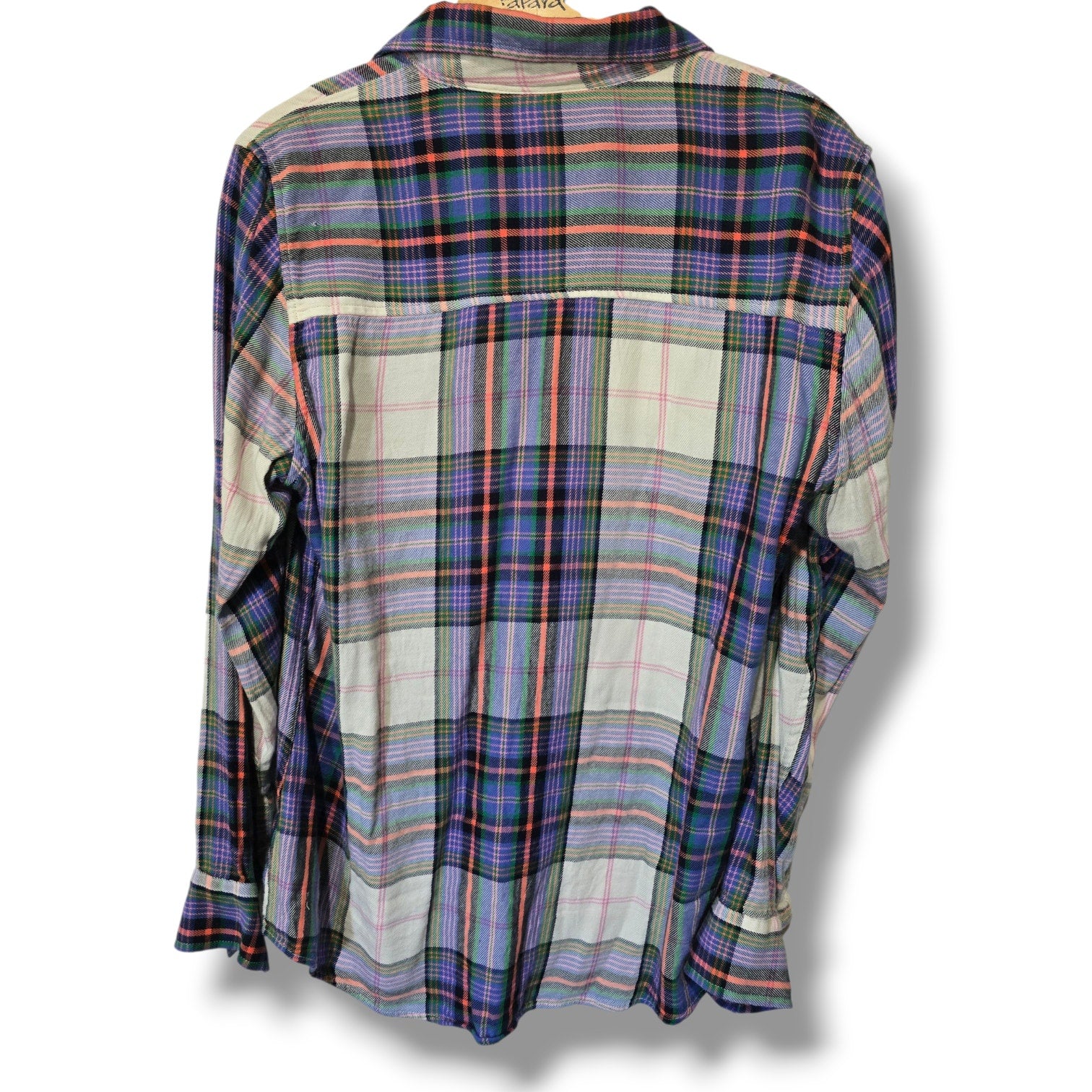 GAP Women’s Purple Plaid Button-Up Long Sleeve Shirt Medium