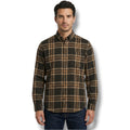 Express Men’s Brown & Black Plaid Button-Down Shirt – Size Large