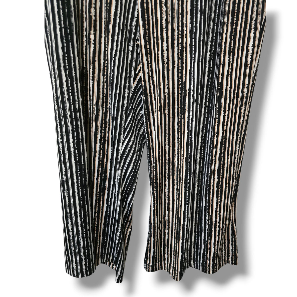 Robert Louis Women’s Striped Palazzo Wide Leg Pants Black White Size Large
