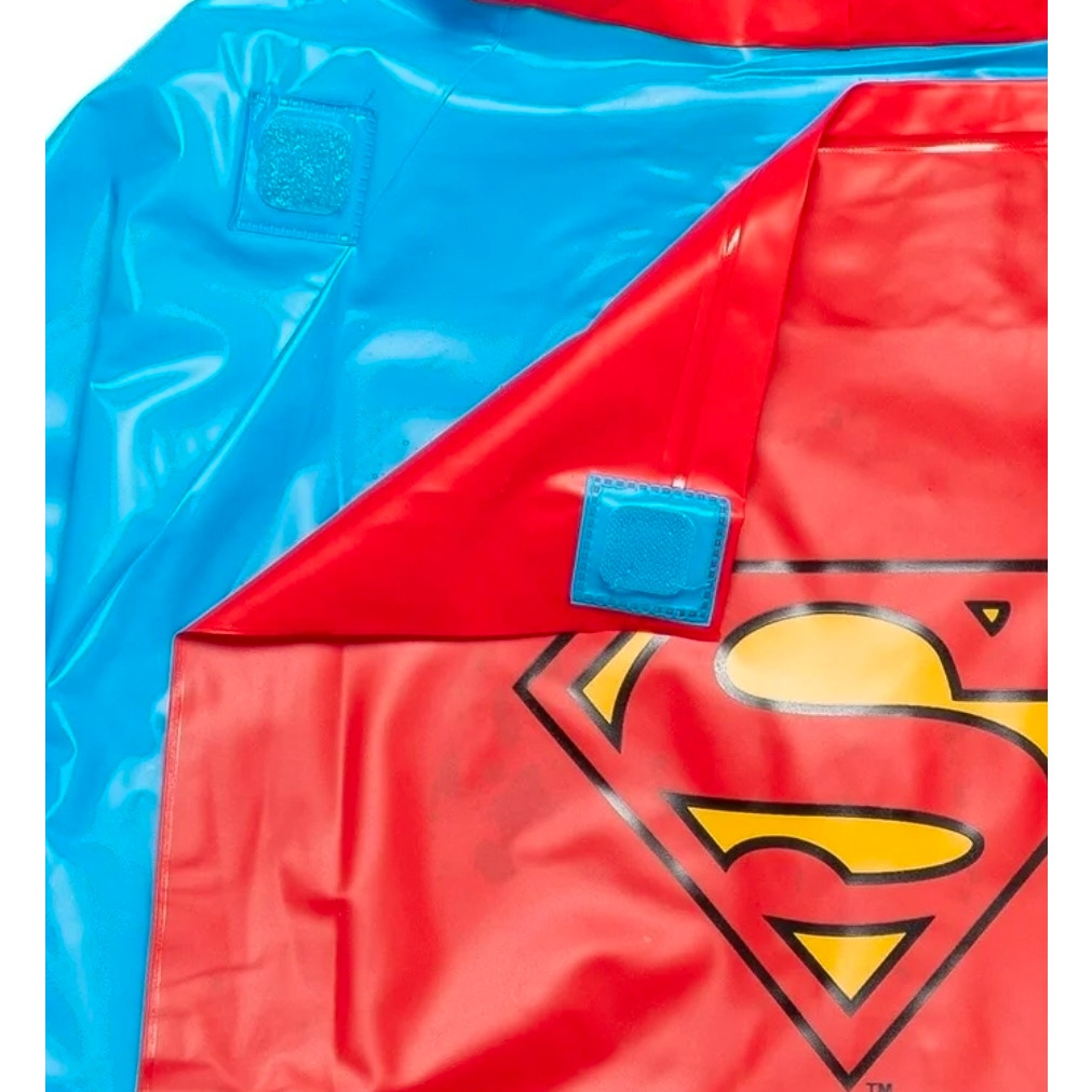 DC Comics Boys’ Superman Raincoat with Detachable Cape Size 7/8, Blue & Red New