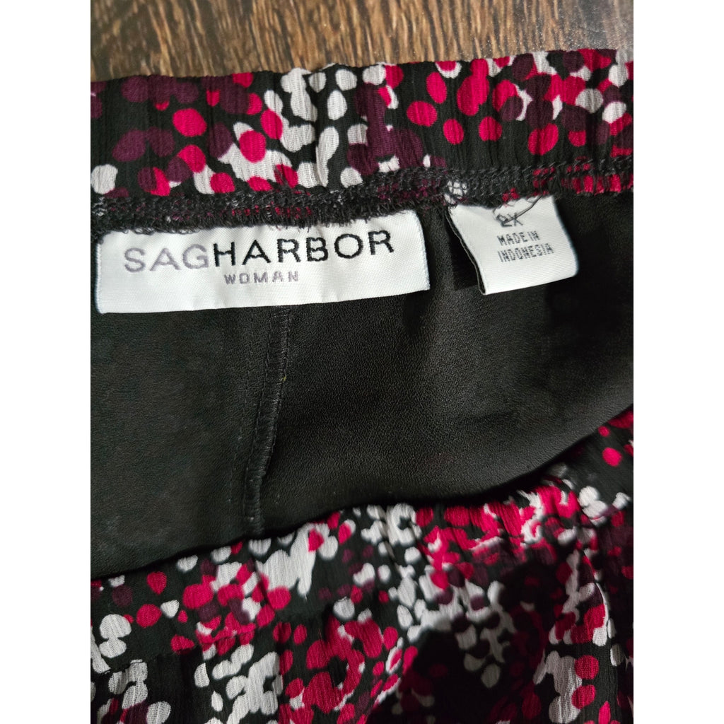 Sag Harbor Woman Floral Print Chiffon Midi A-Line Skirt