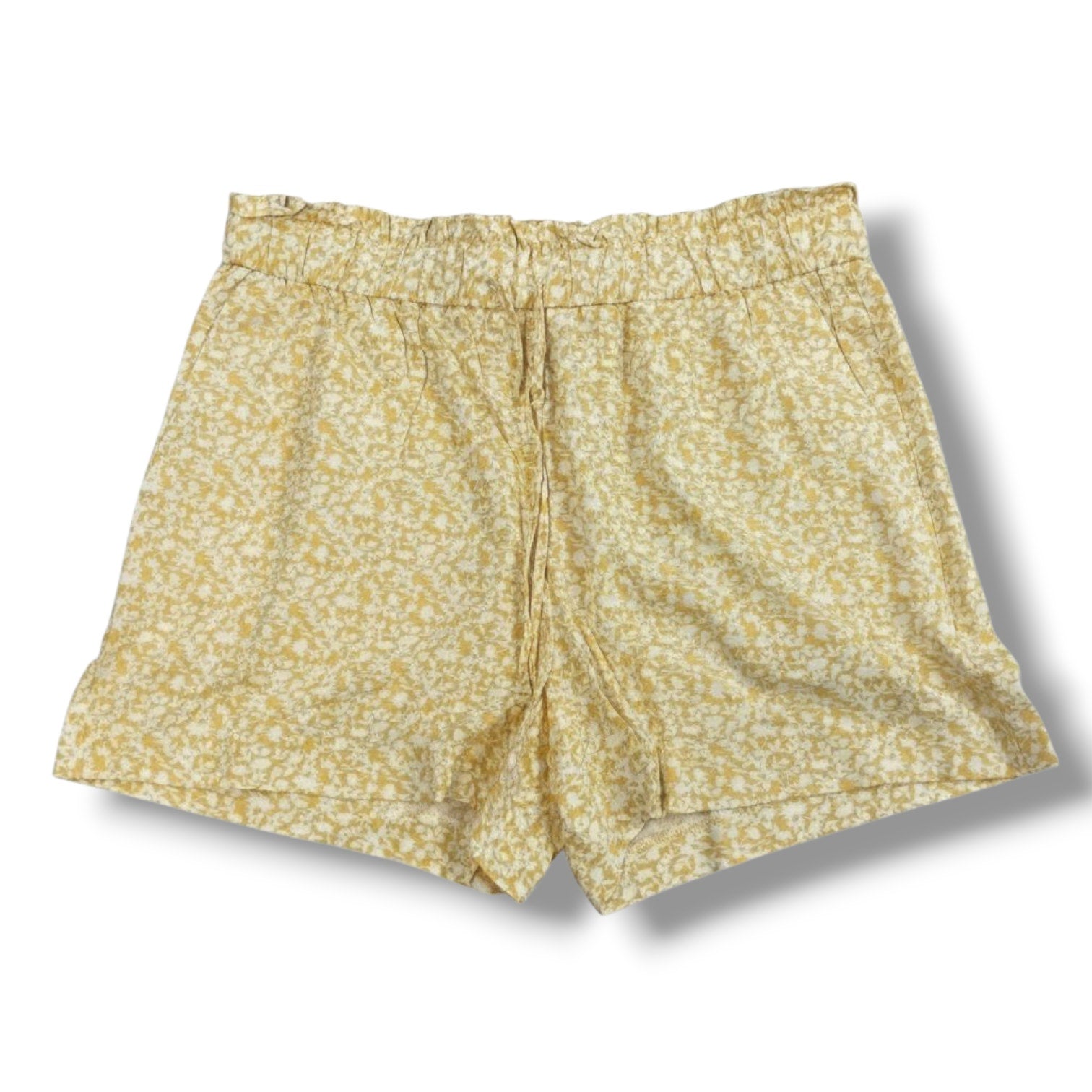 Banana Republic Women’s Yellow Floral Print Drawstring Shorts – Size Small