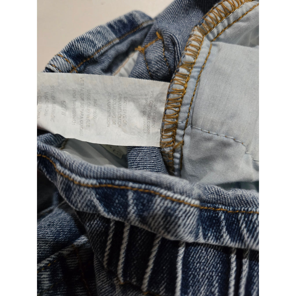 Rewind Women’s Blue Wash High Rise Mom Jeans Size 5/27 Juniors Distressed Denim