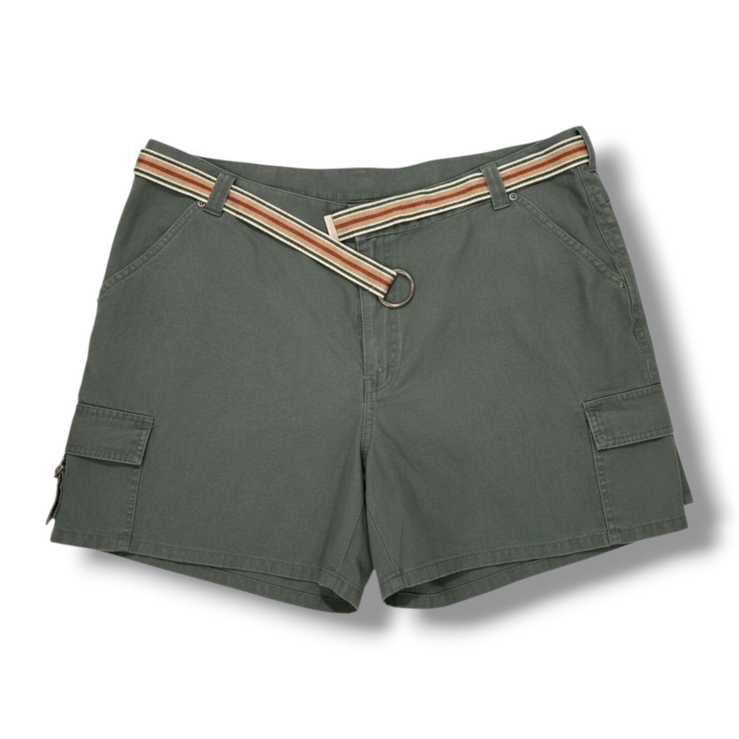 Riveted by Lee Women’s 24W Cargo Shorts w/ Belt Army Green Outdoor