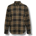 Express Men’s Brown & Black Plaid Button-Down Shirt – Size Large