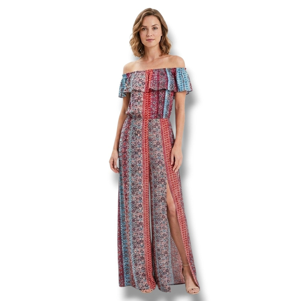 Xhilaration Juniors Multicolor Mixed Print Sleeveless Maxi Dress