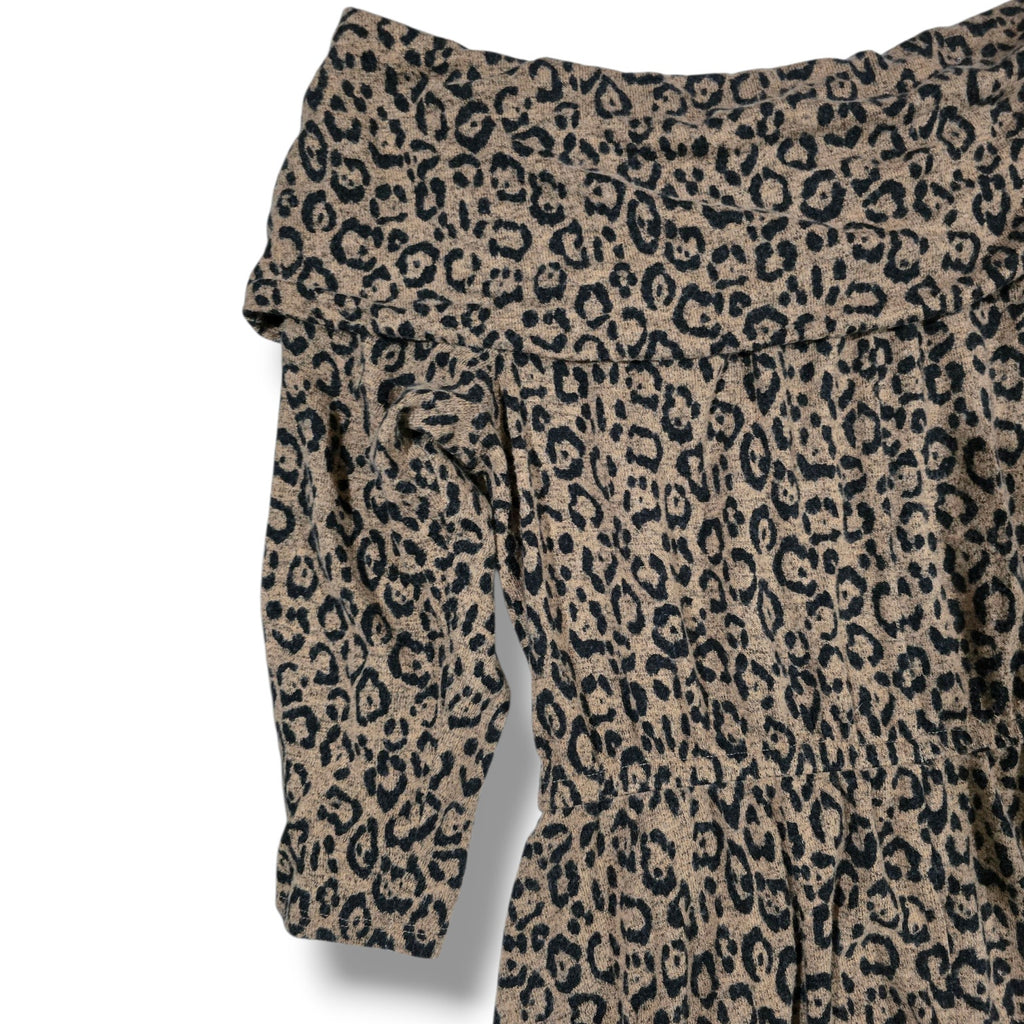 Lane Bryant Leopard Animal Print Off-Shoulder Dress Women’s 14/16 Casual Fit
