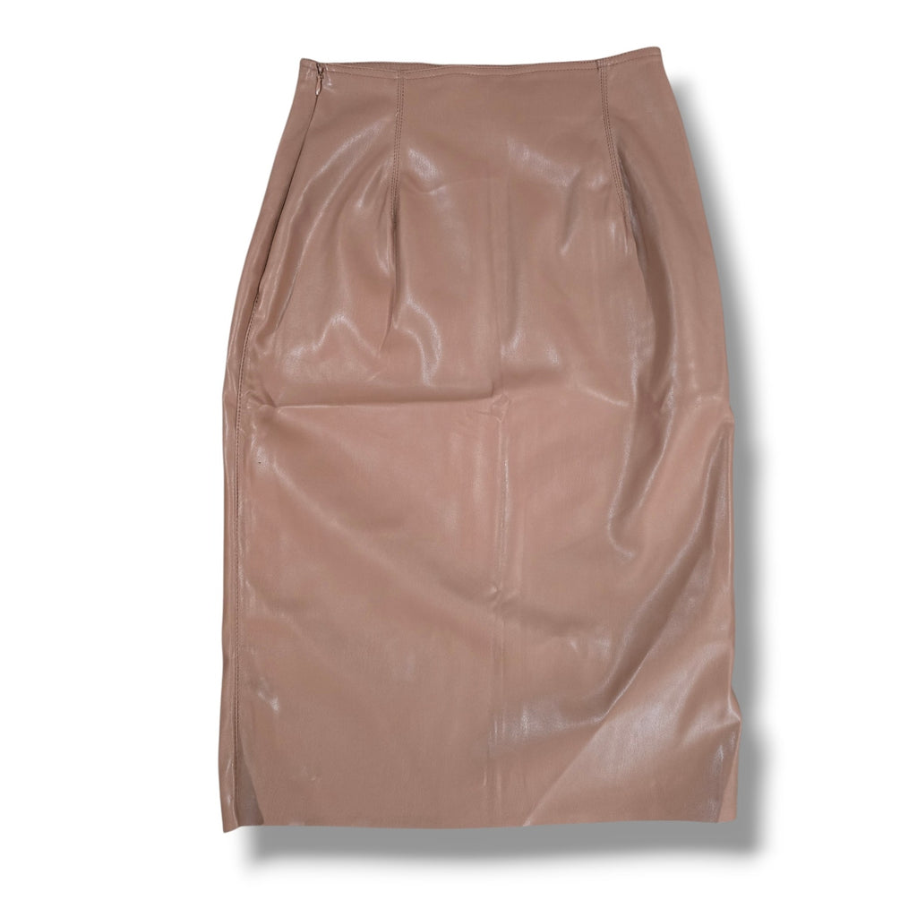 Forever 21 Contemporary beige Faux Leather Pencil Skirt