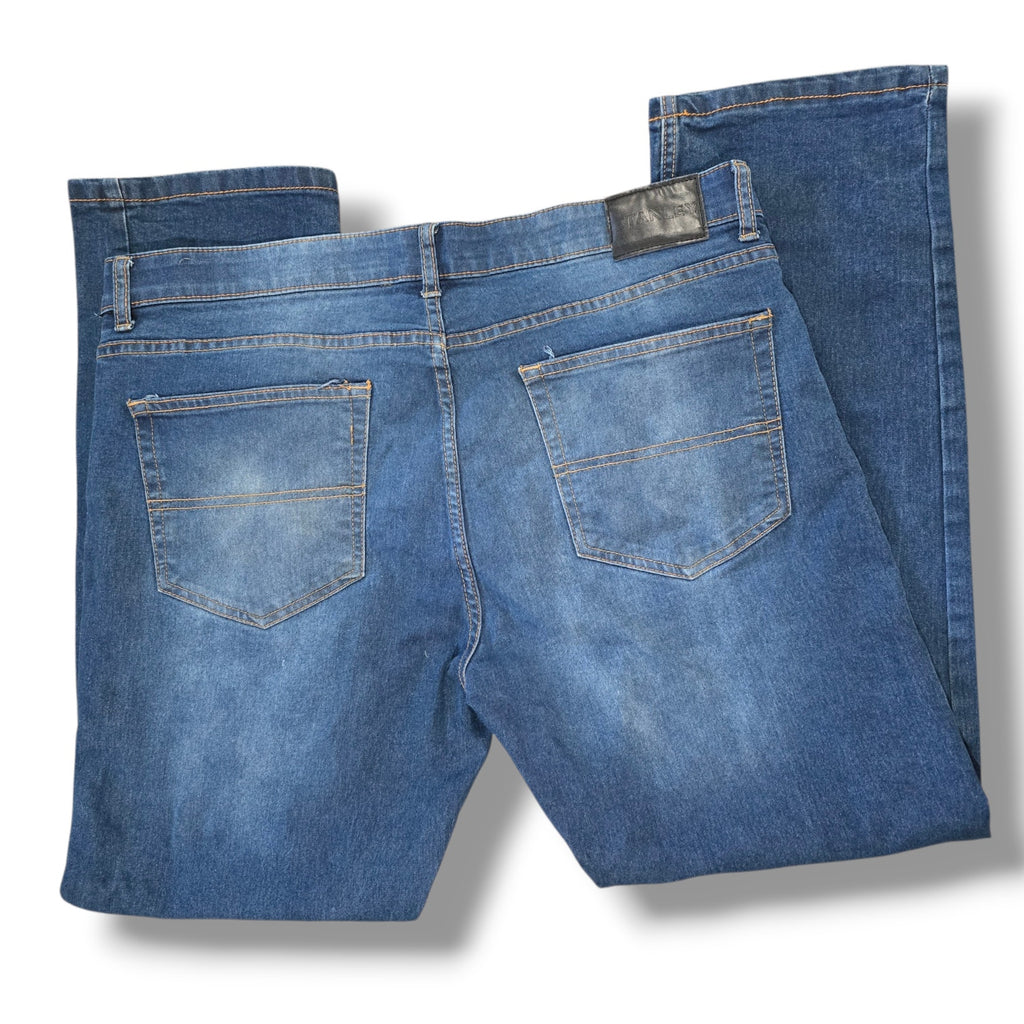 Stanley Men's Flex Technology Stretch Straight Leg Jeans 38x32 Medium Wash