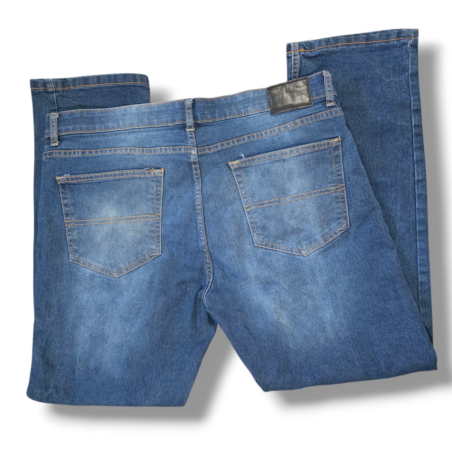 Stanley Men's Flex Technology Stretch Straight Leg Jeans 38x32 Medium Wash