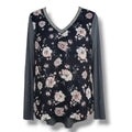 Maurices women's beaded v-neck Floral long sleeve Blouse  - small